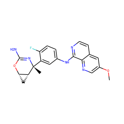 COc1cnc2c(Nc3ccc(F)c([C@@]4(C)N=C(N)O[C@H]5C[C@H]54)c3)nccc2c1 ZINC000225090076