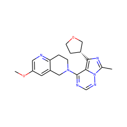 COc1cnc2c(c1)CN(c1ncnn3c(C)nc([C@@H]4CCOC4)c13)CC2 ZINC000169711660