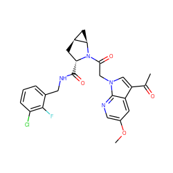 COc1cnc2c(c1)c(C(C)=O)cn2CC(=O)N1[C@H](C(=O)NCc2cccc(Cl)c2F)C[C@H]2C[C@H]21 ZINC000148244972