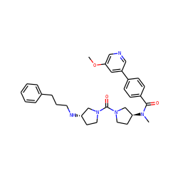 COc1cncc(-c2ccc(C(=O)N(C)[C@H]3CCN(C(=O)N4CC[C@H](NCCCc5ccccc5)C4)C3)cc2)c1 ZINC000036351617