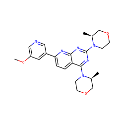 COc1cncc(-c2ccc3c(N4CCOC[C@@H]4C)nc(N4CCOC[C@@H]4C)nc3n2)c1 ZINC000139572238