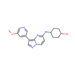 COc1cncc(-c2cnn3ccc(NC4CCC(O)CC4)nc23)c1 ZINC000168550840