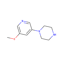COc1cncc(N2CCNCC2)c1 ZINC000013703883