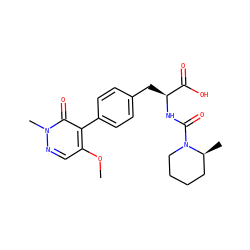 COc1cnn(C)c(=O)c1-c1ccc(C[C@H](NC(=O)N2CCCC[C@@H]2C)C(=O)O)cc1 ZINC000013704642