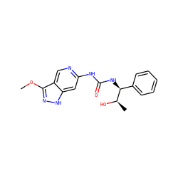 COc1n[nH]c2cc(NC(=O)N[C@@H](c3ccccc3)[C@@H](C)O)ncc12 ZINC001772611826