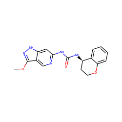COc1n[nH]c2cc(NC(=O)N[C@@H]3CCOc4ccccc43)ncc12 ZINC001772635721