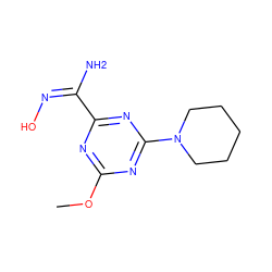 COc1nc(/C(N)=N\O)nc(N2CCCCC2)n1 ZINC000013123682
