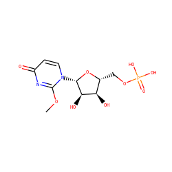 COc1nc(=O)ccn1[C@@H]1O[C@H](COP(=O)(O)O)[C@@H](O)[C@H]1O ZINC000071318032
