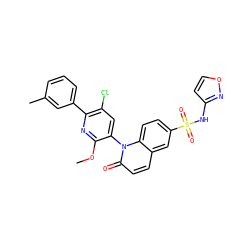 COc1nc(-c2cccc(C)c2)c(Cl)cc1-n1c(=O)ccc2cc(S(=O)(=O)Nc3ccon3)ccc21 ZINC001772640070