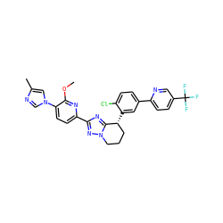 COc1nc(-c2nc3n(n2)CCC[C@H]3c2cc(-c3ccc(C(F)(F)F)cn3)ccc2Cl)ccc1-n1cnc(C)c1 ZINC000114452742