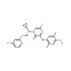 COc1nc(C)c(Nc2nc(Cl)cn([C@H](COc3cc(Br)ccn3)C3CC3)c2=O)cc1C ZINC000653851656