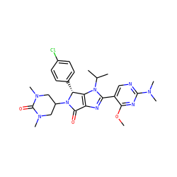 COc1nc(N(C)C)ncc1-c1nc2c(n1C(C)C)[C@@H](c1ccc(Cl)cc1)N(C1CN(C)C(=O)N(C)C1)C2=O ZINC000169705603