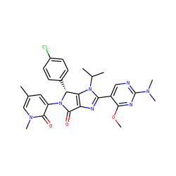 COc1nc(N(C)C)ncc1-c1nc2c(n1C(C)C)[C@@H](c1ccc(Cl)cc1)N(c1cc(C)cn(C)c1=O)C2=O ZINC000169705827