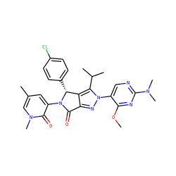 COc1nc(N(C)C)ncc1-n1nc2c(c1C(C)C)[C@@H](c1ccc(Cl)cc1)N(c1cc(C)cn(C)c1=O)C2=O ZINC000224909661