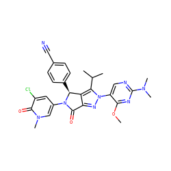 COc1nc(N(C)C)ncc1-n1nc2c(c1C(C)C)[C@H](c1ccc(C#N)cc1)N(c1cc(Cl)c(=O)n(C)c1)C2=O ZINC000224100713