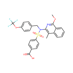 COc1nc(N(Cc2ccc(OC(F)(F)F)cc2)S(=O)(=O)c2ccc(C(=O)O)cc2)c(C)c2ccccc12 ZINC000203665548