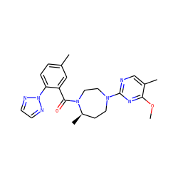 COc1nc(N2CC[C@@H](C)N(C(=O)c3cc(C)ccc3-n3nccn3)CC2)ncc1C ZINC000473112124