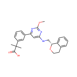 COc1nc(NC[C@H]2OCCc3ccccc32)cc(-c2cccc(C(C)(C)C(=O)O)c2)n1 ZINC000066103088