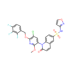 COc1nc(OCc2ccc(F)c(F)c2F)c(Cl)cc1-n1c(=O)ccc2cc(S(=O)(=O)Nc3ccon3)ccc21 ZINC001772570090