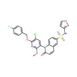 COc1nc(OCc2ccc(F)cc2)c(Cl)cc1-n1c(=O)ccc2cc(S(=O)(=O)Nc3ccon3)ccc21 ZINC001772637655