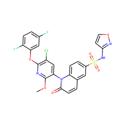 COc1nc(Oc2cc(F)ccc2F)c(Cl)cc1-n1c(=O)ccc2cc(S(=O)(=O)Nc3ccon3)ccc21 ZINC001772579850