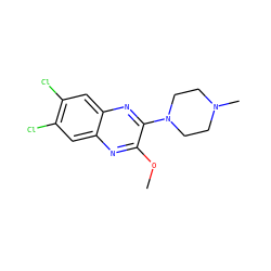 COc1nc2cc(Cl)c(Cl)cc2nc1N1CCN(C)CC1 ZINC000029053119