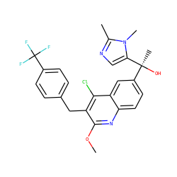 COc1nc2ccc([C@](C)(O)c3cnc(C)n3C)cc2c(Cl)c1Cc1ccc(C(F)(F)F)cc1 ZINC001772646725
