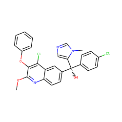 COc1nc2ccc([C@](O)(c3ccc(Cl)cc3)c3cncn3C)cc2c(Cl)c1Oc1ccccc1 ZINC000219786827