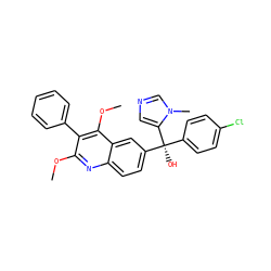COc1nc2ccc([C@](O)(c3ccc(Cl)cc3)c3cncn3C)cc2c(OC)c1-c1ccccc1 ZINC001772619901