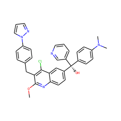 COc1nc2ccc([C@](O)(c3ccc(N(C)C)cc3)c3cccnc3)cc2c(Cl)c1Cc1ccc(-n2cccn2)cc1 ZINC000219503205