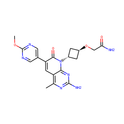 COc1ncc(-c2cc3c(C)nc(N)nc3n([C@H]3C[C@H](OCC(N)=O)C3)c2=O)cn1 ZINC000261112924