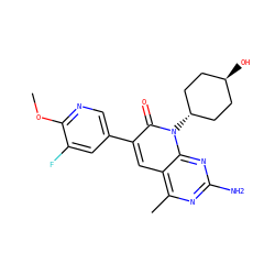 COc1ncc(-c2cc3c(C)nc(N)nc3n([C@H]3CC[C@H](O)CC3)c2=O)cc1F ZINC000116014375
