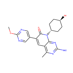 COc1ncc(-c2cc3c(C)nc(N)nc3n([C@H]3CC[C@H](O)CC3)c2=O)cn1 ZINC000116028756