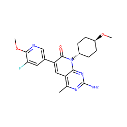 COc1ncc(-c2cc3c(C)nc(N)nc3n([C@H]3CC[C@H](OC)CC3)c2=O)cc1F ZINC000261161535