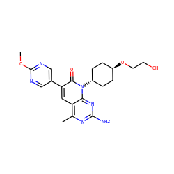 COc1ncc(-c2cc3c(C)nc(N)nc3n([C@H]3CC[C@H](OCCO)CC3)c2=O)cn1 ZINC000116023386