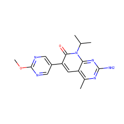 COc1ncc(-c2cc3c(C)nc(N)nc3n(C(C)C)c2=O)cn1 ZINC000117698125