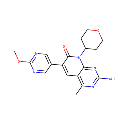 COc1ncc(-c2cc3c(C)nc(N)nc3n(C3CCOCC3)c2=O)cn1 ZINC000140572814
