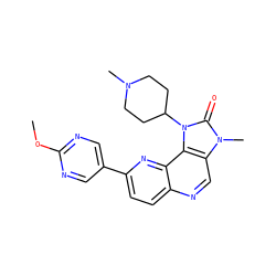 COc1ncc(-c2ccc3ncc4c(c3n2)n(C2CCN(C)CC2)c(=O)n4C)cn1 ZINC000118529028