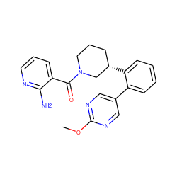COc1ncc(-c2ccccc2[C@H]2CCCN(C(=O)c3cccnc3N)C2)cn1 ZINC001772615890