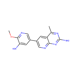 COc1ncc(-c2cnc3nc(N)nc(C)c3c2)cc1N ZINC000299833288