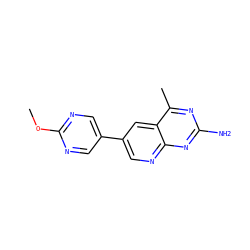 COc1ncc(-c2cnc3nc(N)nc(C)c3c2)cn1 ZINC000299828862
