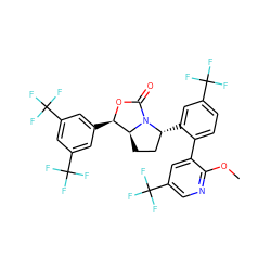 COc1ncc(C(F)(F)F)cc1-c1ccc(C(F)(F)F)cc1[C@@H]1CC[C@H]2[C@@H](c3cc(C(F)(F)F)cc(C(F)(F)F)c3)OC(=O)N12 ZINC000169709036