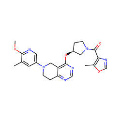 COc1ncc(N2CCc3ncnc(O[C@H]4CCN(C(=O)c5ncoc5C)C4)c3C2)cc1C ZINC000113568433