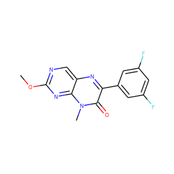 COc1ncc2nc(-c3cc(F)cc(F)c3)c(=O)n(C)c2n1 ZINC000004238978