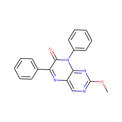 COc1ncc2nc(-c3ccccc3)c(=O)n(-c3ccccc3)c2n1 ZINC000004238629