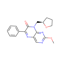 COc1ncc2nc(-c3ccccc3)c(=O)n(C[C@H]3CCCO3)c2n1 ZINC000004238236