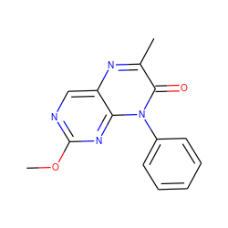 COc1ncc2nc(C)c(=O)n(-c3ccccc3)c2n1 ZINC000004238606