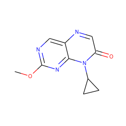 COc1ncc2ncc(=O)n(C3CC3)c2n1 ZINC000004238894