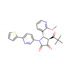 COc1ncccc1[C@@H]1[C@@H](C(=O)C(C)(C)C)C(=O)C(=O)N1c1ccc(-c2cccs2)nc1 ZINC000169695097