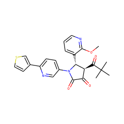 COc1ncccc1[C@@H]1[C@@H](C(=O)C(C)(C)C)C(=O)C(=O)N1c1ccc(-c2ccsc2)nc1 ZINC000169695051